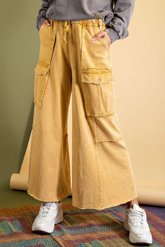Time-Sensitive Mineral wash cargo wide leg pant