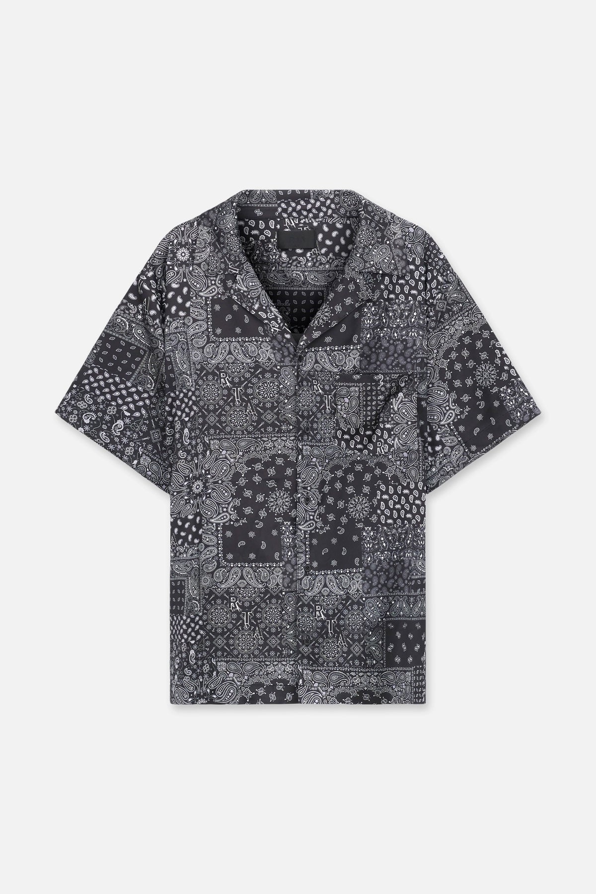 GEORGE SHORT SLEEVE SHIRT | BLACK WHITE RTA BANDANA