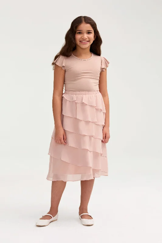 Exclusive Offer Markdown Madness Tasnima Tiered Chiffon Skirt & Top Set (Girls)