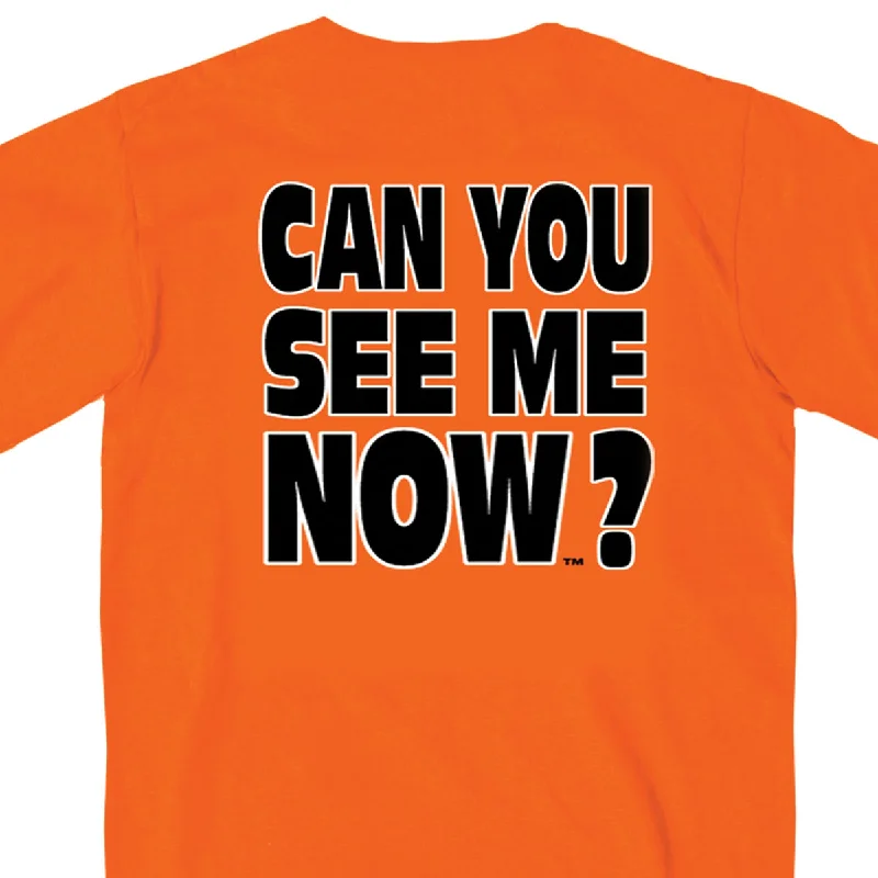 Daily Specials Hot Leathers GMD1091 Mens 'Can You See Me Now' Safety Orange T-Shirt