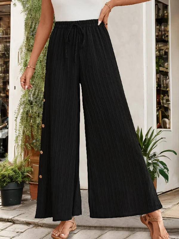 Can't Beat Tied Slit Wide Leg Pants