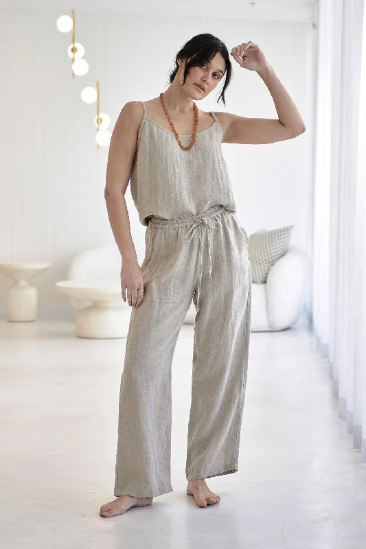 Markdown Sale Fundamental Wide Leg Linen Pant - Natural