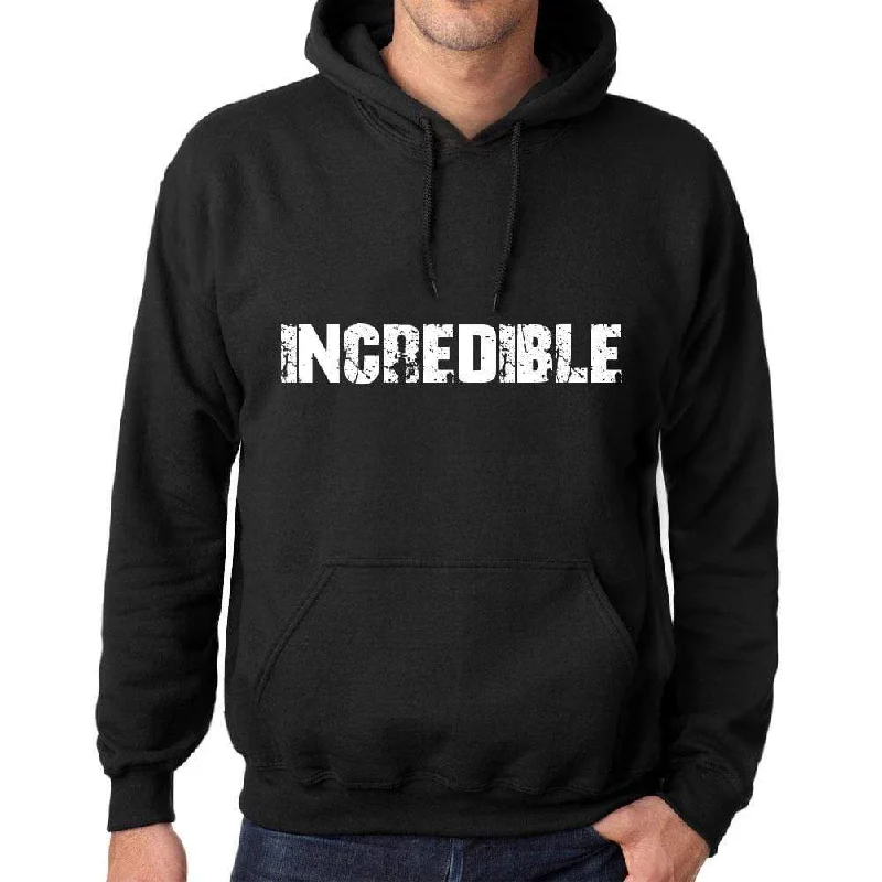 Super Bargain Men's Women's Unisex Printed Graphic Cotton Hoodie Soft Heavyweight Hooded Sweatshirt Pullover Popular Words INCREDIBLE Deep Black Super Bargain Men's Women's Unisex Printed Graphic Cotton Hoodie Soft Heavyweight Hooded Sweatshirt Pullover Popular Words INCREDIBLE Deep Black