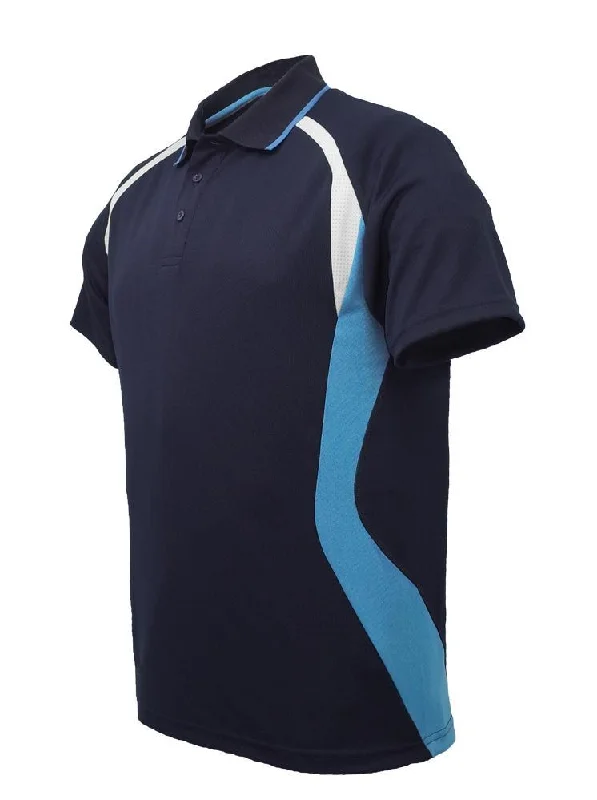 Weekend Flash Sale Golf Sports Panel Polo Shirt - Navy/Sky/White