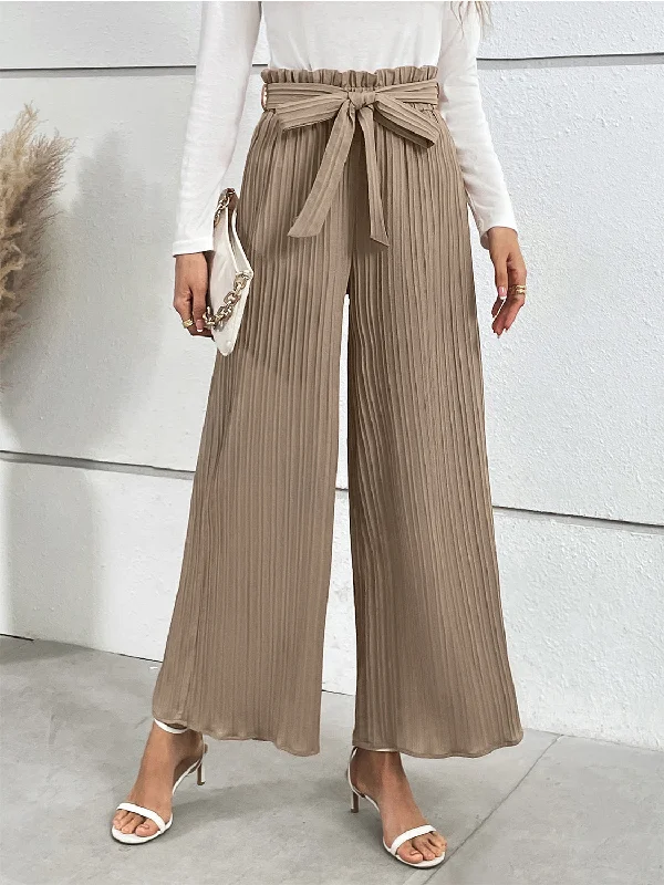 While Supplies Last Tied Wide Leg Long Pants