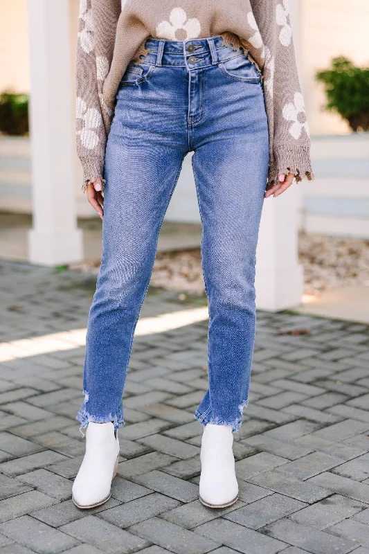Massive Deal KanCan: Up To Fate Medium Wash High Waist Straight Jeans