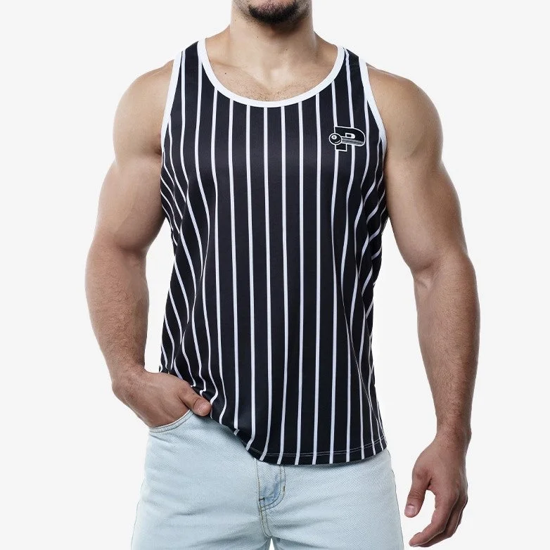 PUMP! Striped slim fit tank black