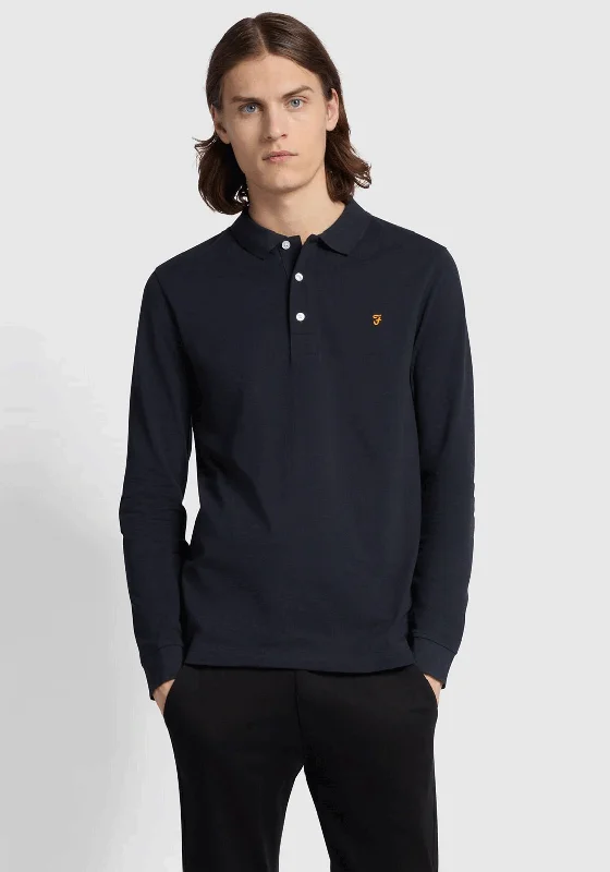 Farah Blanes Long Sleeve Polo Shirt, True Navy