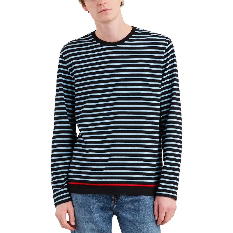 Massive Deal LVS Light Blue And Black Stripes Sweatshirts 3178