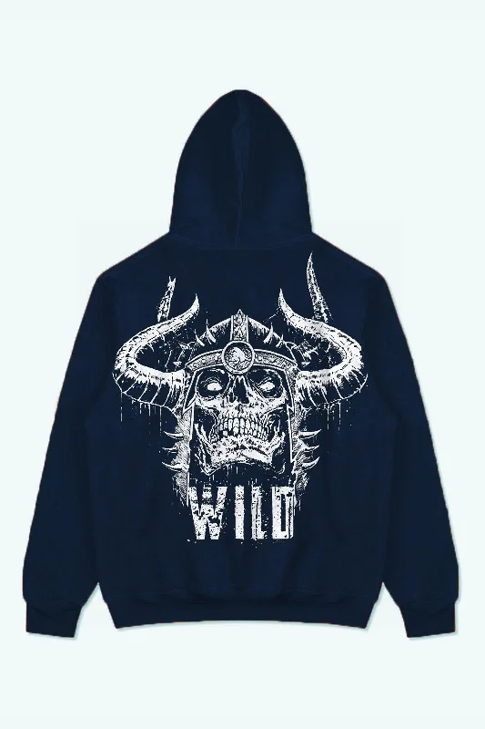 WILD DEVIL "PREMIUM VINTAGE" HOODIE (NAVY BLUE)