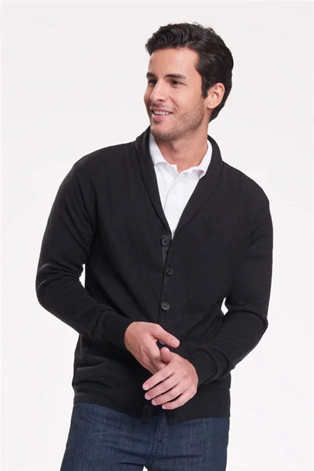 Men's Shawl Cardigan Sweater - Black