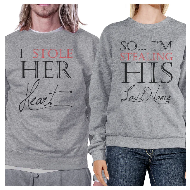 Super Deal Stealing Last Name Matching Sweatshirt Pullover Cute Honeymoon Gift