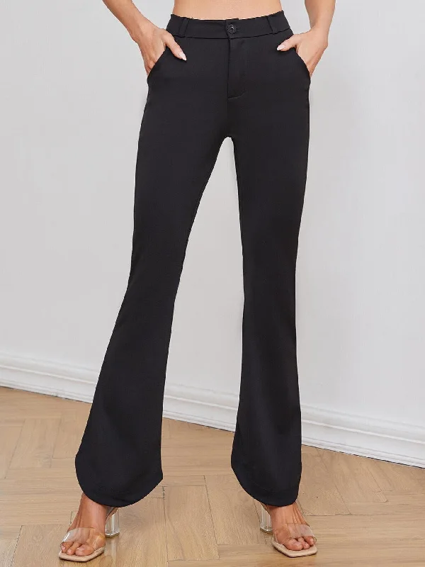 Overstock Clearance Women's High Waist Slight Stretch Flare Leg Pants