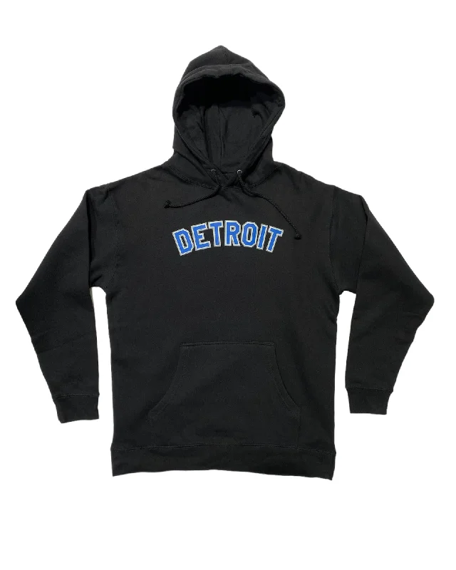 Weekend Bargains to Enjoy Ink Detroit - Honolulu blue and silver print on Black Hoodie Weekend Bargains to Enjoy Ink Detroit - Honolulu blue and silver print on Black Hoodie