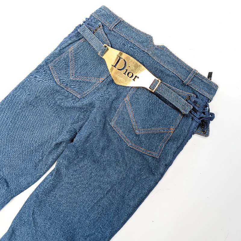 Weekend Offers That Tempt Dior by Galliano denim pants with plaque