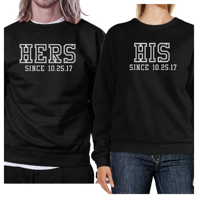 Customer Appreciation Sale Hers And His Since Custom Matching Couple Black Sweatshirts Customer Appreciation Sale Hers And His Since Custom Matching Couple Black Sweatshirts