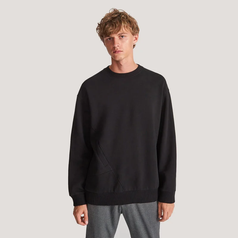 Act Fast RSV Organic Cross Pocket Black Sweatshirt 606