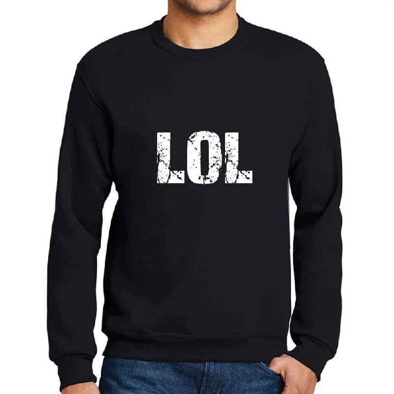 Price Rollback Men's Printed Graphic Sweatshirt Popular Words LOL Deep Black