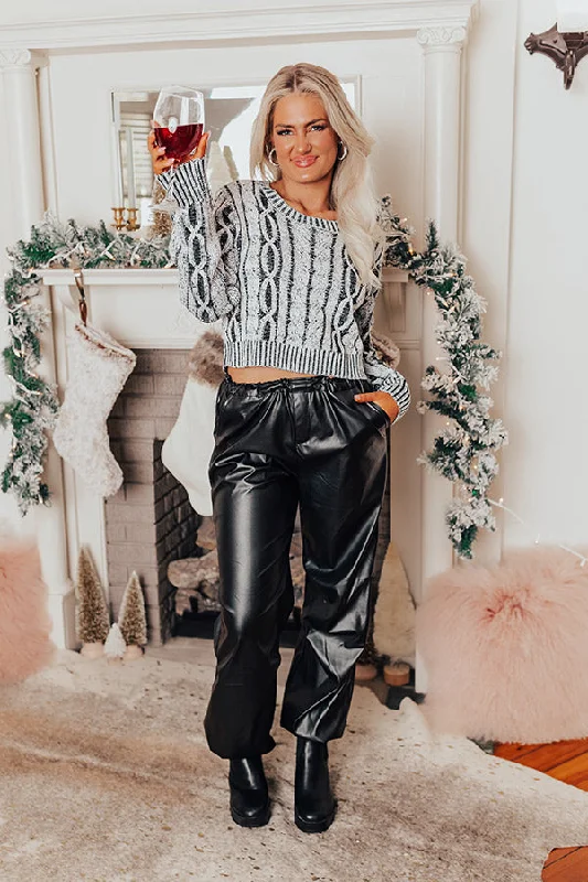 Weekend Discounts to Enjoy The Aubrey High Waist Faux Leather Pants In Black