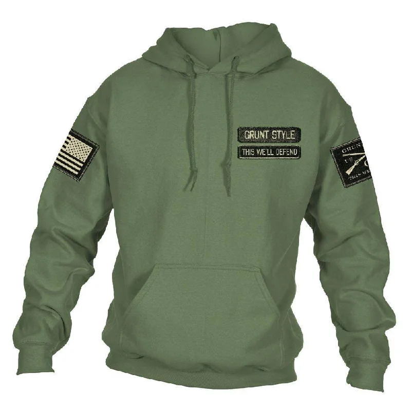 Value Deals Name Tape Hoodie - Military Green