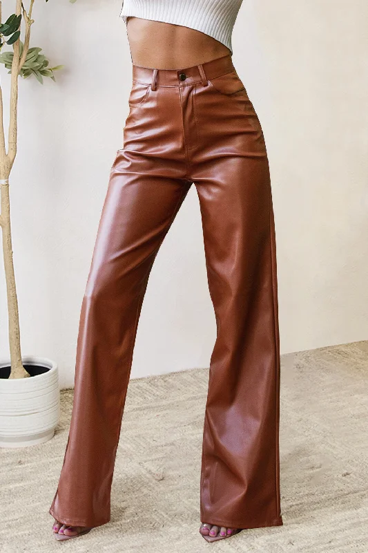Weekend Specials to Love Buttoned High Waist Pants with Pockets
