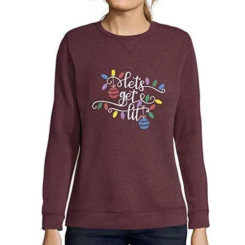 Steals and Deals Ultrabasic - Femme Graphique Lets Get Lit Sweatshirt Action de Grâces Xmas Cadeau Idées Tee Bordeaux Steals and Deals Ultrabasic - Femme Graphique Lets Get Lit Sweatshirt Action de Grâces Xmas Cadeau Idées Tee Bordeaux