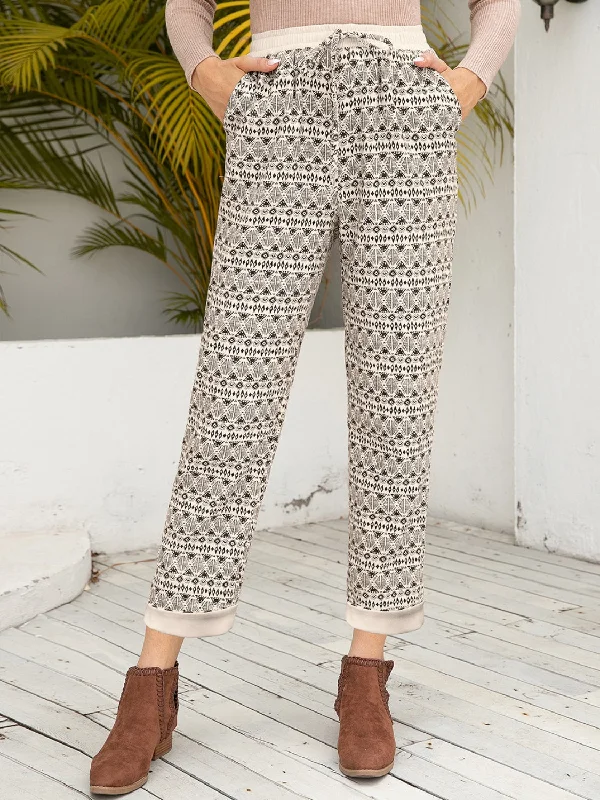 Weekend Deals That Dazzle Tied Printed Pants with Pockets