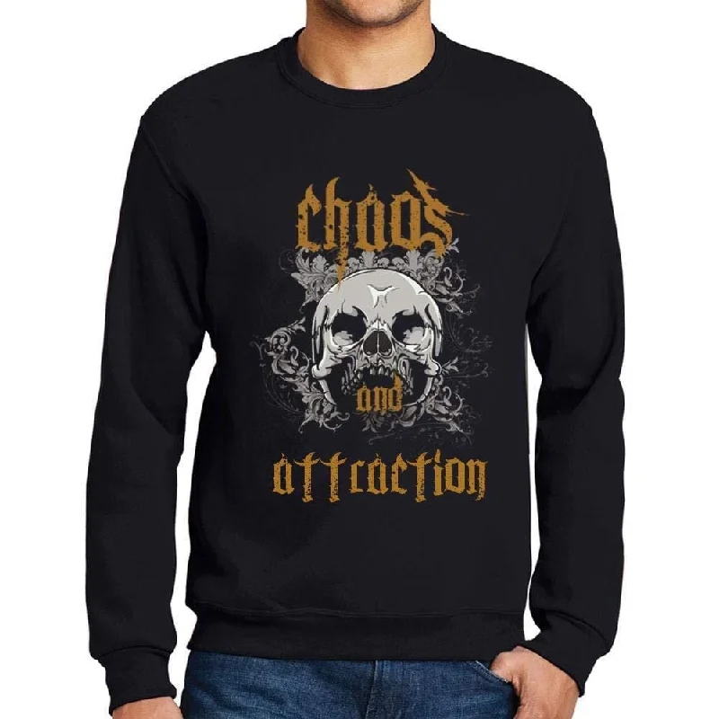 Take Action Ultrabasic - Homme Imprimé Graphique Sweat-Shirt Chaos and Attraction Noir Profond