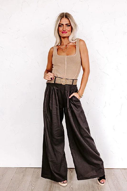 Weekend Bargains to Savor The Maris High Waist Linen-Blend Trousers Black