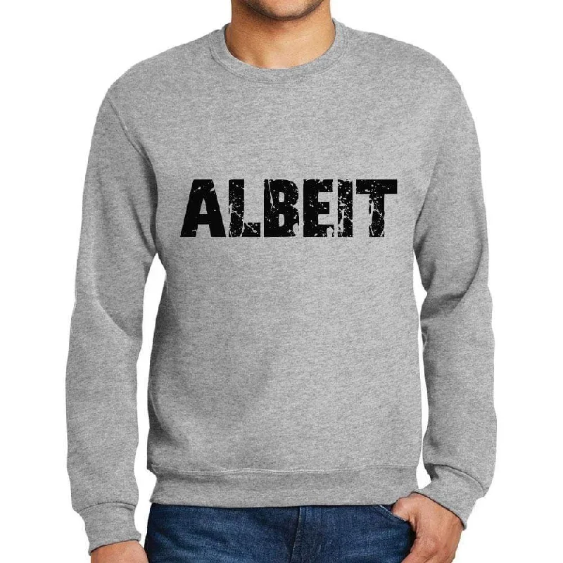 Unbeatable Prices Men's Printed Graphic Sweatshirt Popular Words ALBEIT Grey Marl