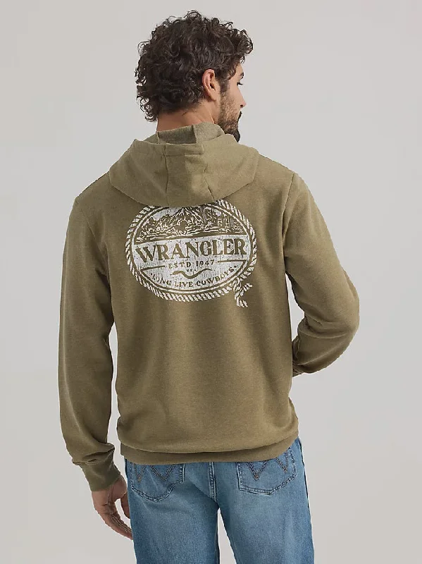 MENS WRANGLER ROPE FRAME OLIVE HOODIE