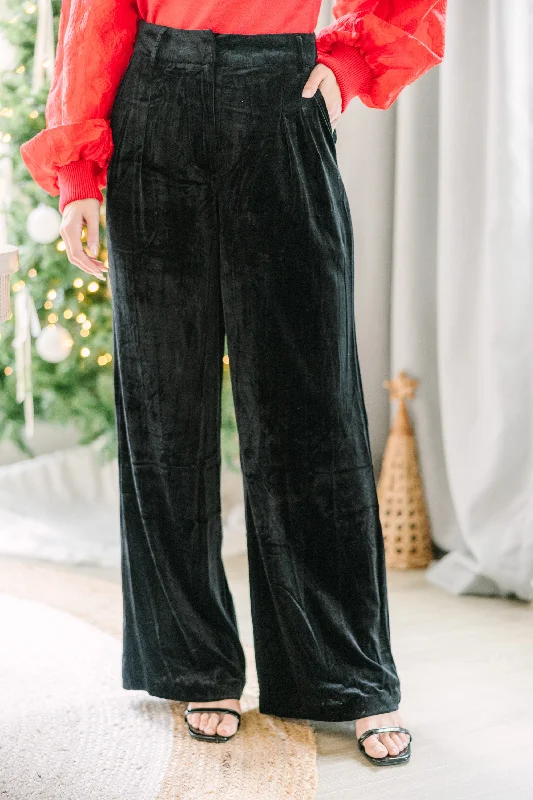 Midnight Madness In Your Presence Black Velvet Pants