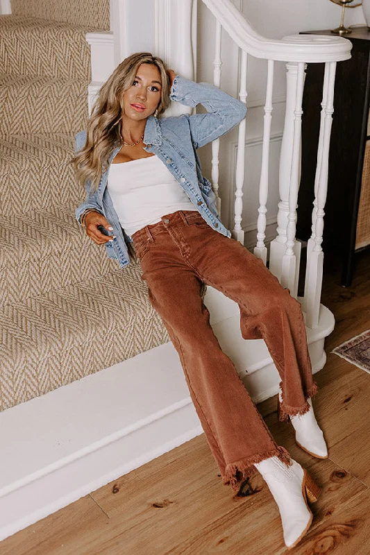 Weekend Savings Sensation Risen Utopia High Waist Straight Leg Jean in Chocolate