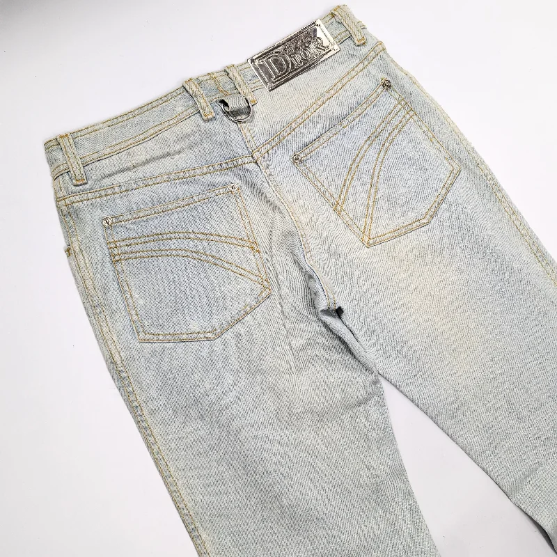 Weekend Bargains to Savor Dior jeans by Galliano decorated with a silver plaque signed “Dior” - S/M
