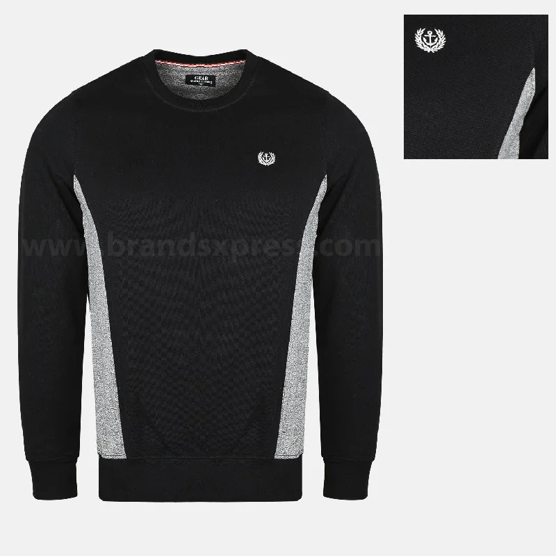 Unmissable Sale GAR Side Grey Panel Black Sweatshirt 8046