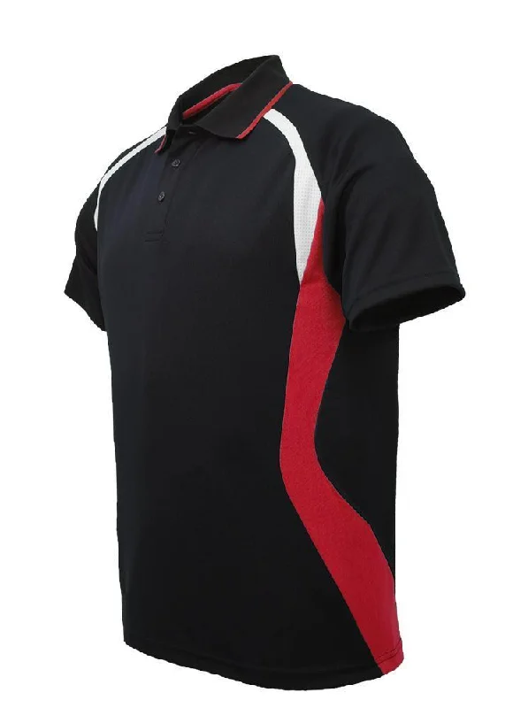 Get It Before It’s Gone Golf Sports Panel Polo Shirt - Black/Red/White