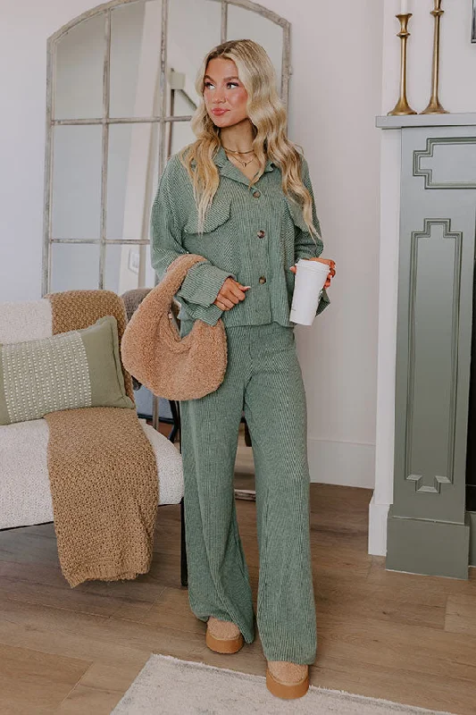 Weekend Offers That Shine Fireside Comfort High Waist Ribbed Pants