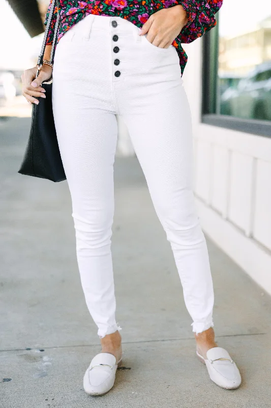 Weekend Savings Spectacular KanCan: Going Up White High Waist Skinny Jeans