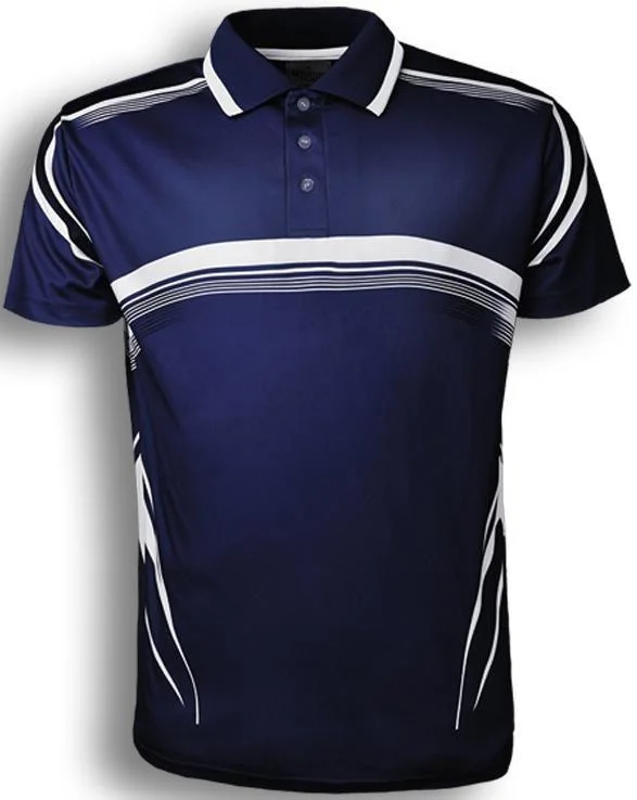 Best Bargains Sublimated Golf Polo - Navy/White