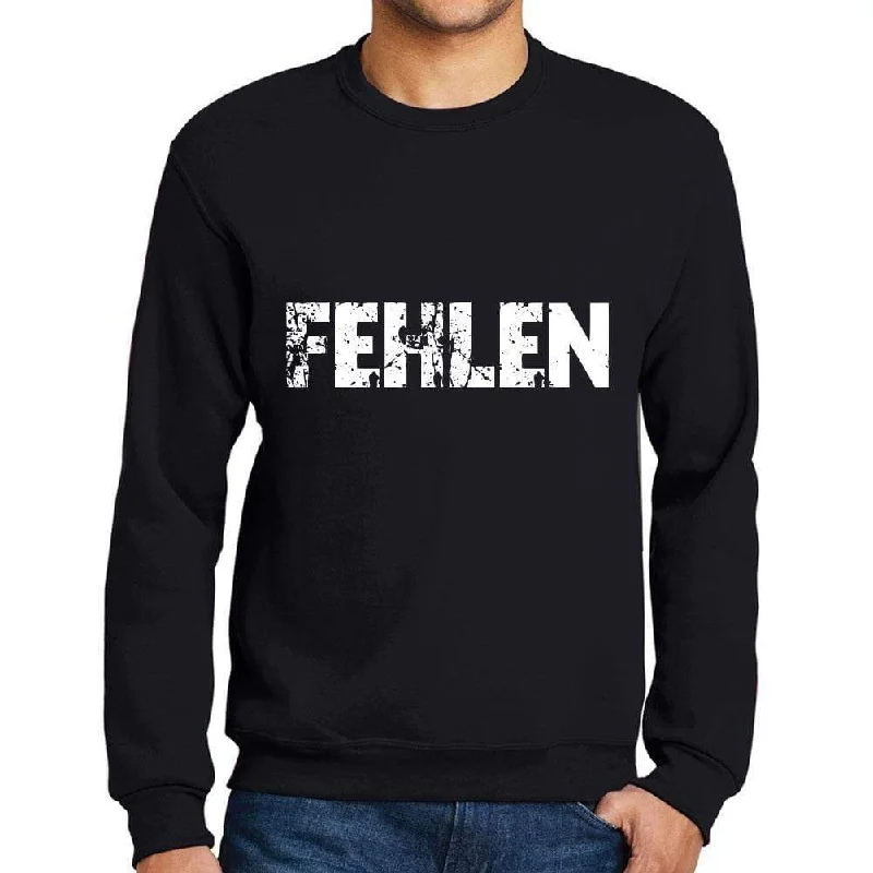 Instant Discount Men's Printed Graphic Sweatshirt Popular Words FEHLEN Deep Black