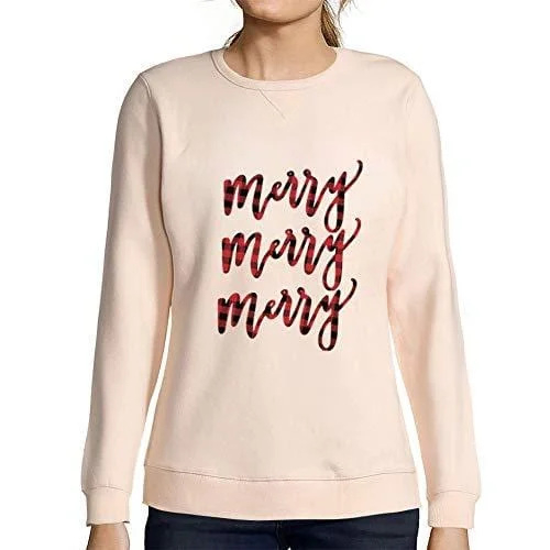One-Day Only Ultrabasic - Femme Graphique Merry Sweatshirt Action de Grâces Xmas Cadeau Idées Tee Rose Crémeux One-Day Only Ultrabasic - Femme Graphique Merry Sweatshirt Action de Grâces Xmas Cadeau Idées Tee Rose Crémeux