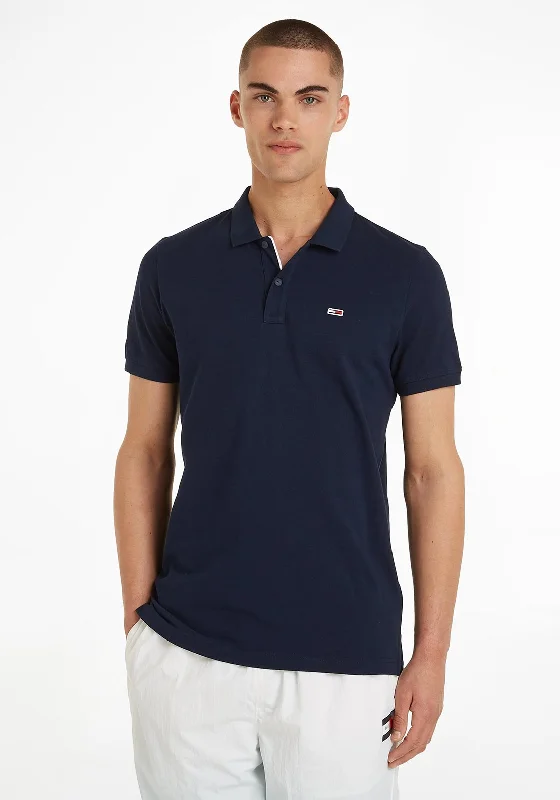 Tommy Jeans Flag Patch Polo Shirt, Dark Night Navy