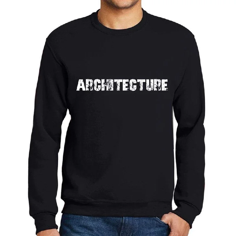 Closeout Deal Men's Printed Graphic Sweatshirt Popular Words ARCHITECTURE Deep Black Closeout Deal Men's Printed Graphic Sweatshirt Popular Words ARCHITECTURE Deep Black