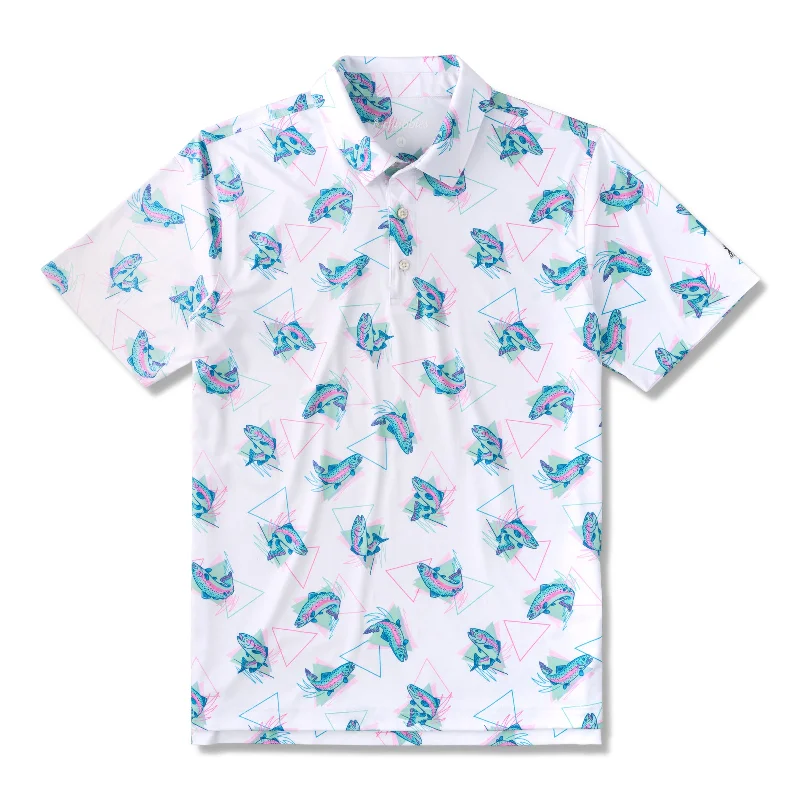 Hurry In Chubbies The Trout Dipper Performance Polo Shirt - Optic White - Pattern Base (Includes Plaids)