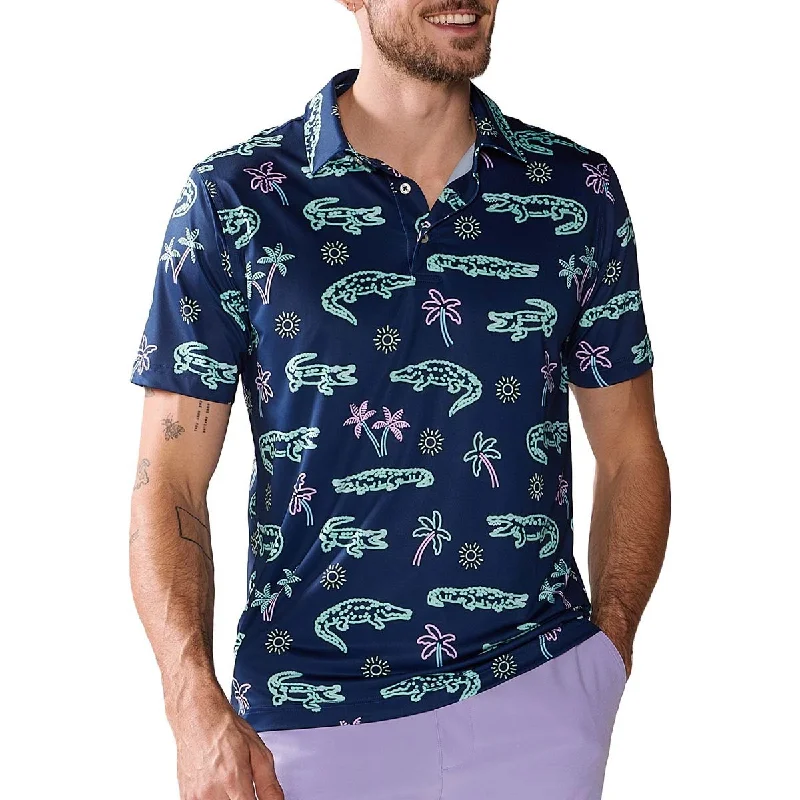 Weekend Wonders Await! Chubbies The Neon Glade Performance Polo Shirt - Navy
