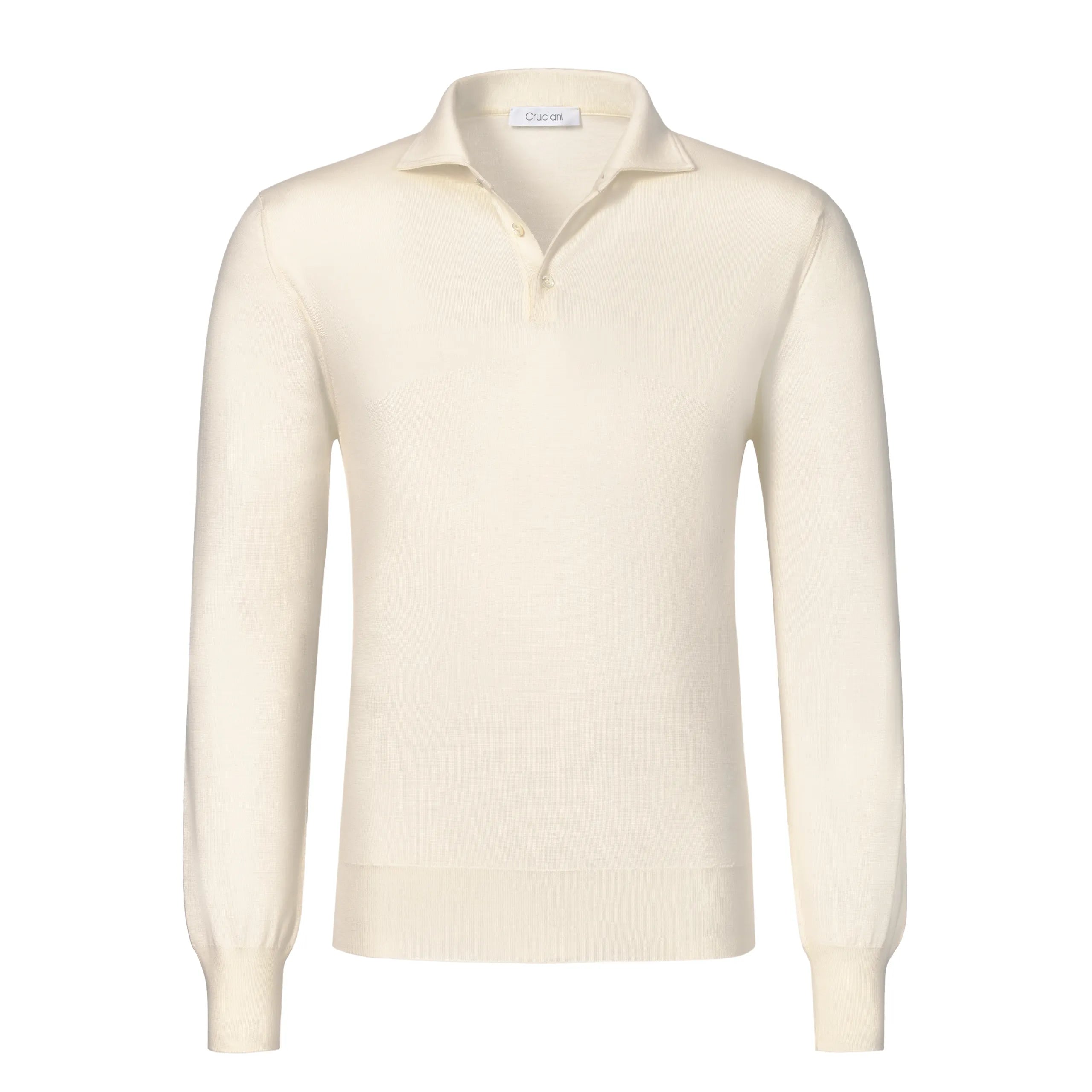 Weekend Shopping Bliss Wool Long Sleeve Polo Shirt in White