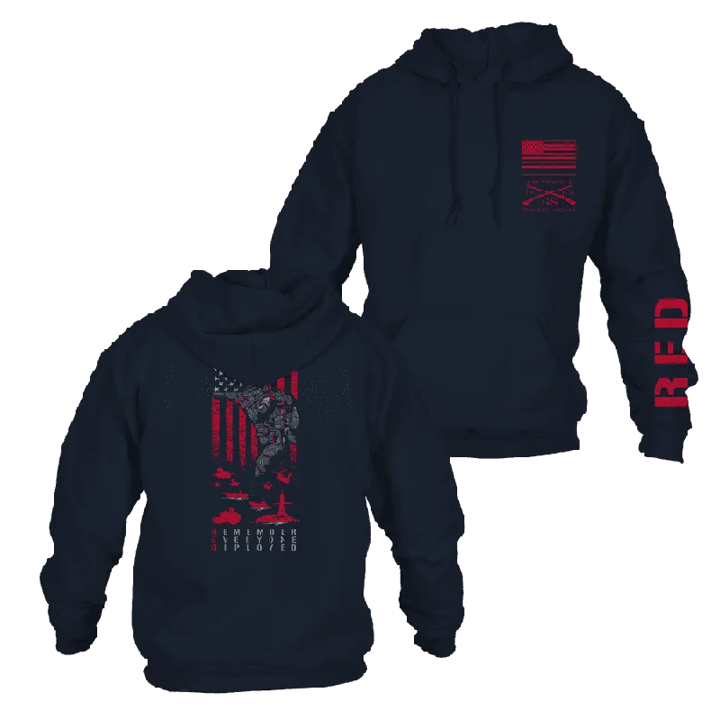 Weekend Bargains to Savor RED Friday Hoodie - Navy