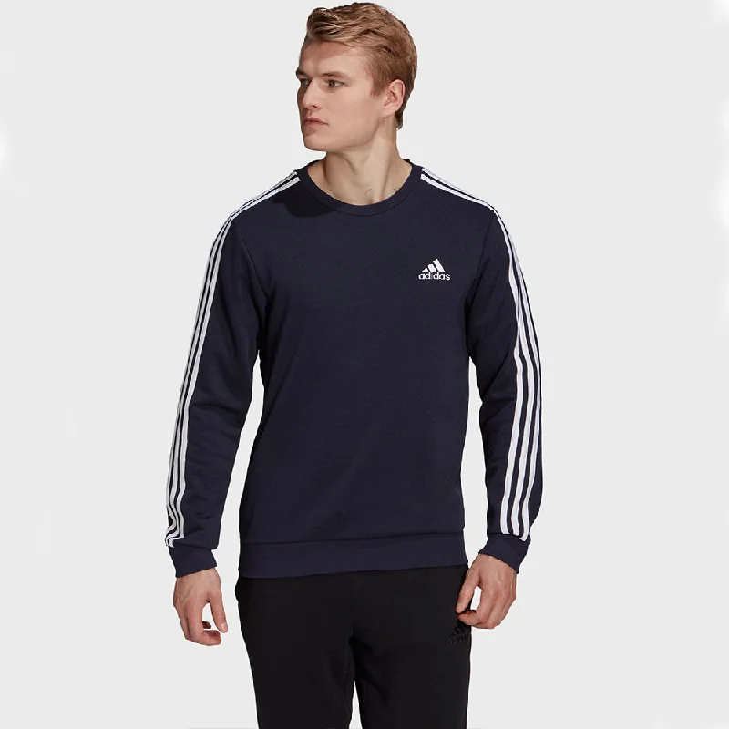 Super Bargain ADDS Embroided Logo 3 Stripes Sports Fleece Navy Blue Sweatshirt 10449 Super Bargain ADDS Embroided Logo 3 Stripes Sports Fleece Navy Blue Sweatshirt 10449