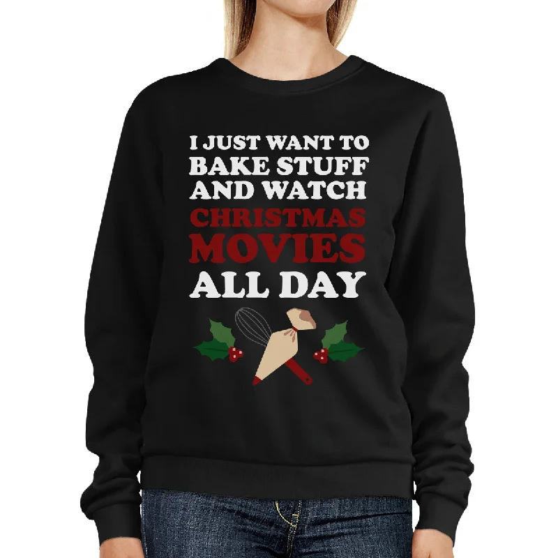 Year-End Clearance Baking And Christmas Movies Holiday Sweater Cute X-mas Gift Ideas Year-End Clearance Baking And Christmas Movies Holiday Sweater Cute X-mas Gift Ideas