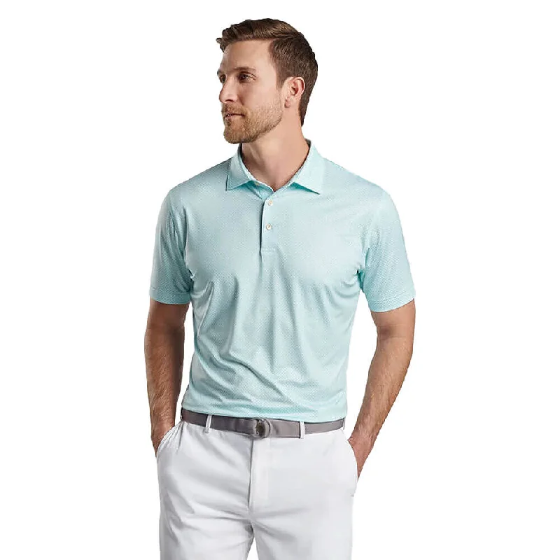 Now or Never Peter Millar Circle Geo Performance Jersey Polo Shirt - Seaglass